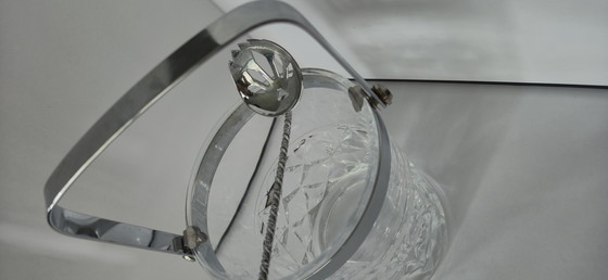 Image 1 of Seau à glace en cristal taillé Cristal d’Arques – design diamant – années 60/70