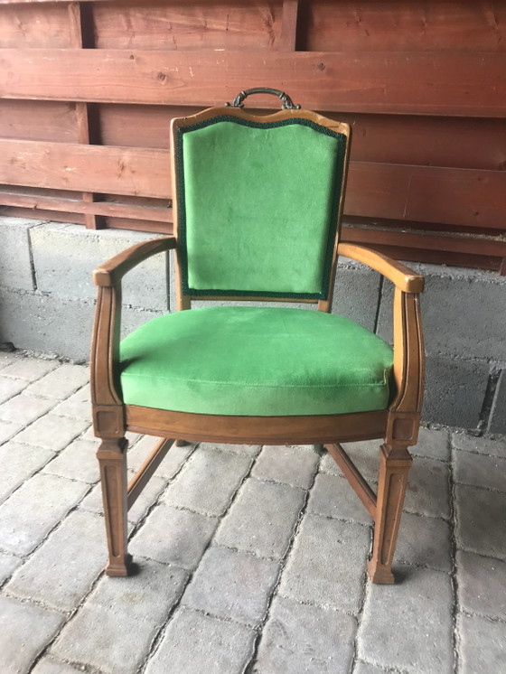 Vintage French Green Armchair – Velvet, Art Deco (photo 5 of 8)