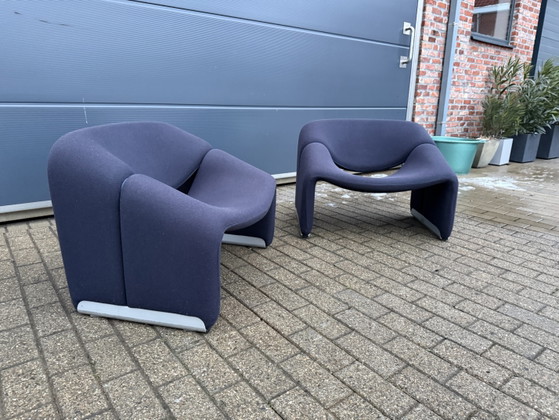 Image 1 of 2x Artifort Groovy F598 Blu Scuro, Ottime Condizioni!