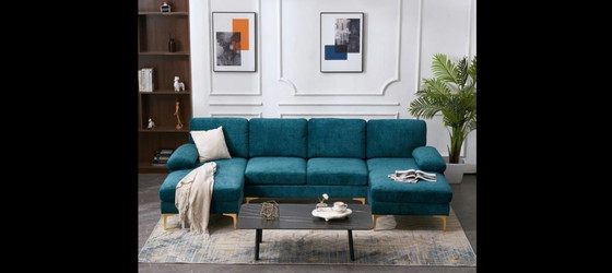 Image 1 of Sale Large Sectional Sofa Set with 2 Chaise Couch
