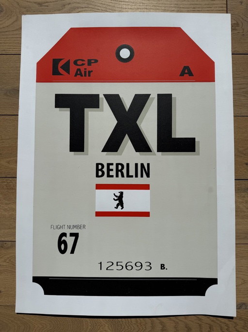 Poster di Graphic Design Etichetta Bagaglio Panam Eames Era Berlin Berghain – wanddecoratie, Paper