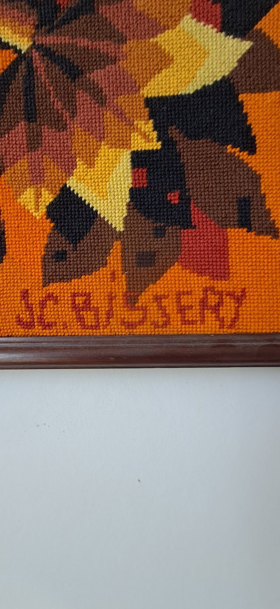 Vintage French Tapestry by JC Bissery, Wall decoration, Wool, Multi Color (photo 7 of 7)