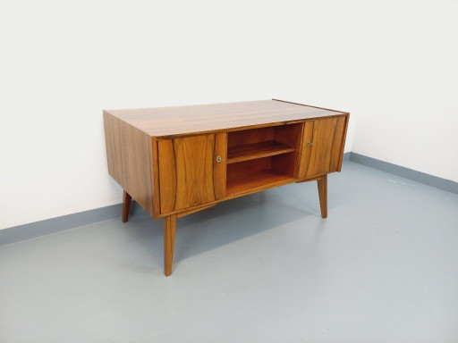 Doppelseitiger Chefschreibtisch aus Palisanderholz im skandinavischen Vintage-Stil aus den 1960er Jahren