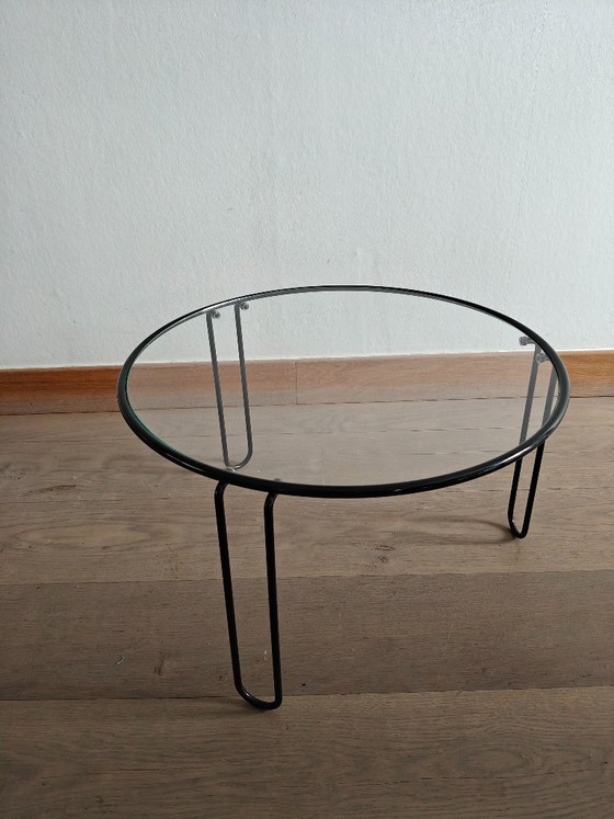 Image 1 of Set of vintage glass coffee tables / nesting tables – Italian design
