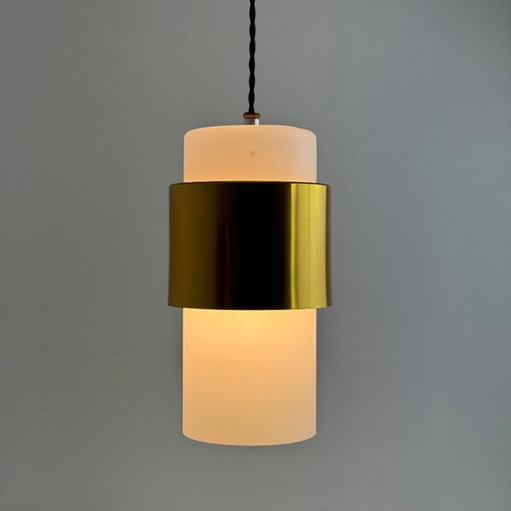 Image 1 of Lampada a sospensione opalina vintage degli anni '70
