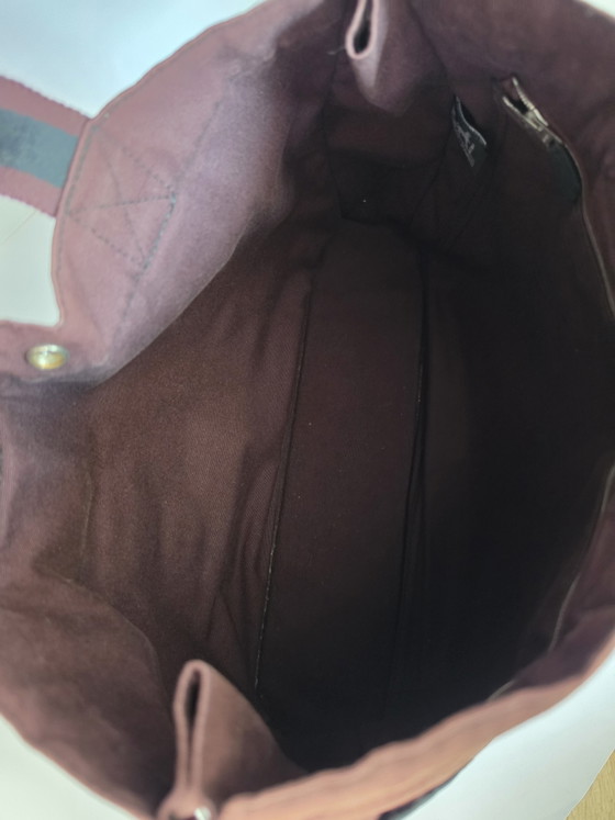 Hermès Fourre Tout MM Vintage Canvas – Bordeaux/Black – Tote bags, Denim (photo 8 of 12)