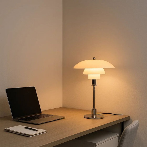 Nuova Lampada da Tavolo Vetro Opale Design Danese 50cm Stile Poulsen – Lampade da tavolo, Glass, Metal (photo 6 of 15)