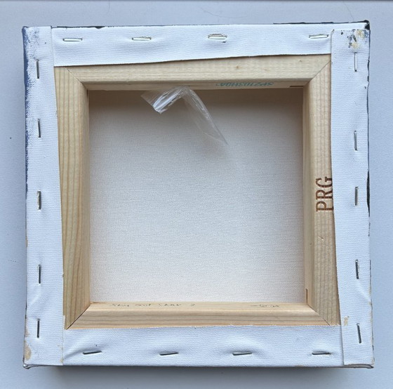 Image 1 of Sky & Stone II – modern abstract coastal landscape – 20x20 cm on 4 cm thick stretcher frame