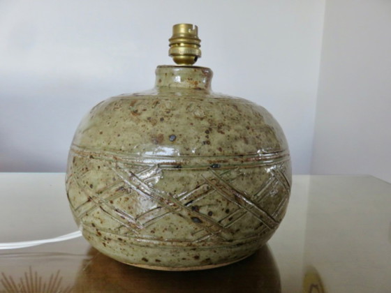 Image 1 of Signed stoneware lamp, circa 1960