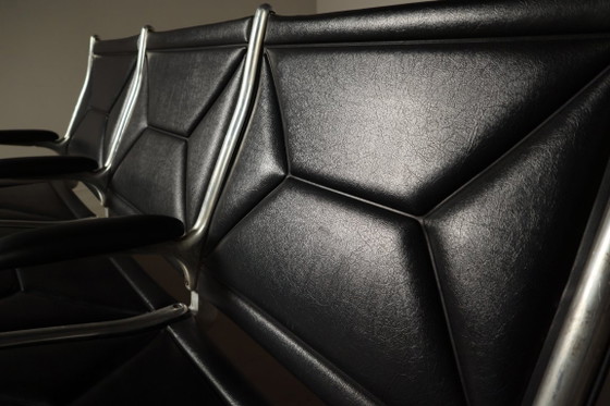 Banco Tandem Sling de Charles y Ray Eames, 1962 – Herman Miller, Sofás de 3 plazas, Skai, Vintage (photo 4 of 15)