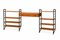 Ladderax modulair bureau- en opbergsysteem van teakhout, van Staples, Engeland, jaren 1960. – wandrek, polished steel, Brass