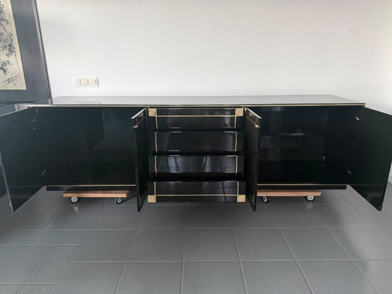 Pierre Cardin Sideboard With Brass Black Lacquered Shell Inlays, 1980 – Wood (photo 28 of 64)