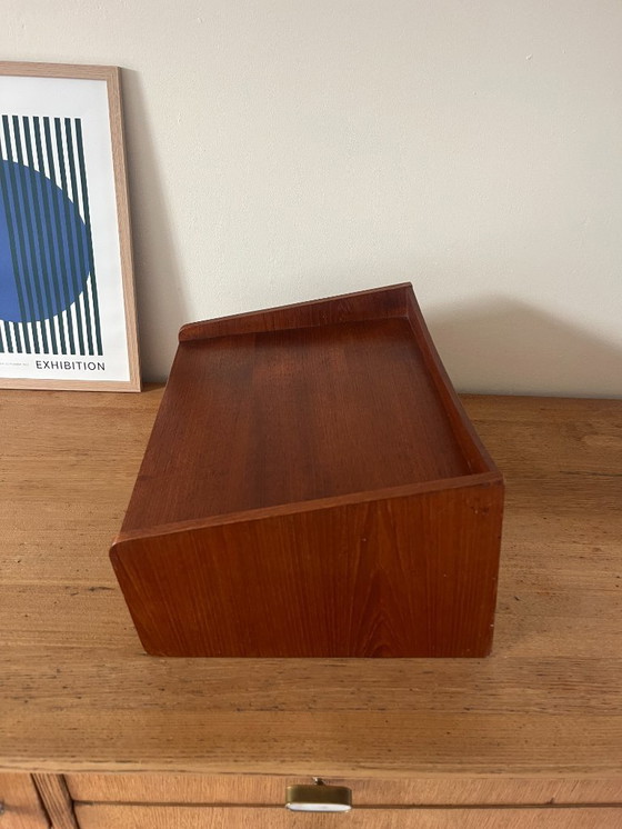 Image 1 of Vintage Danish teak floating night stand - wall cabinet