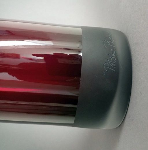 Vase en cristal rubis postmoderne Paloma Picasso pour Villeroy & Boch 1987