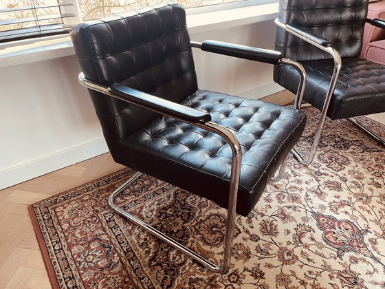 Image 1 of Set Bauhaus sledefauteuils (Freischwinger) con buisframe