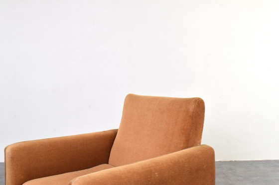Vintage Italian Lounge Chair in Copper Velour, 1970s., Armchairs, Textile, Orange (photo 7 of 10)