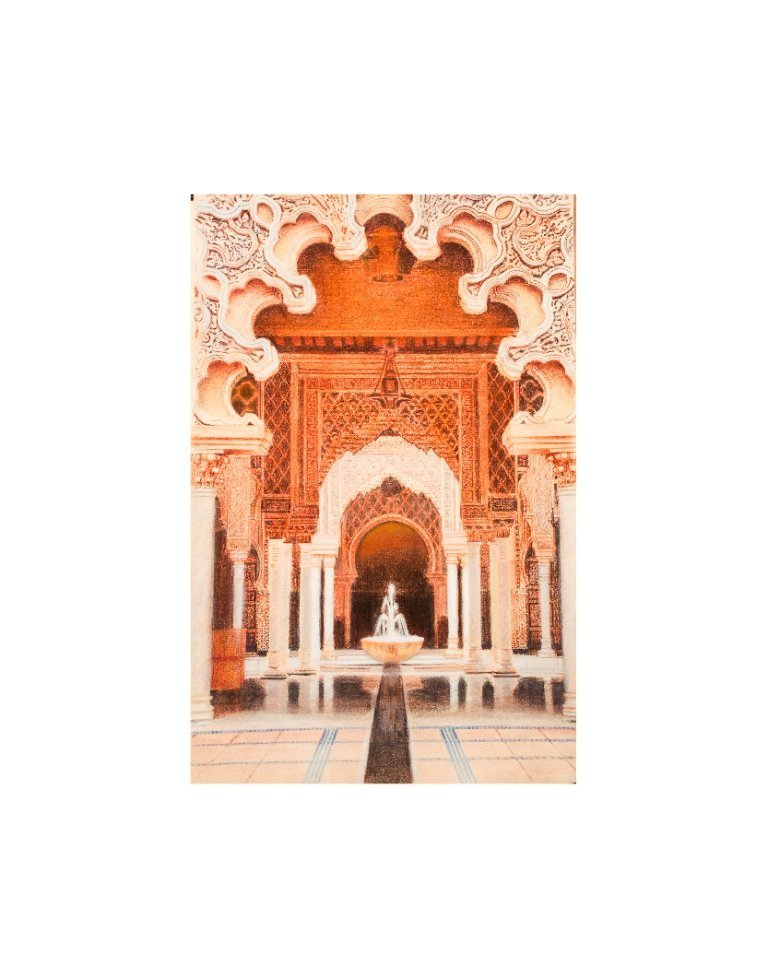 Dibujo de la Mezquita de Malasia. Mezquita dibujo. Cuadro Mezquita. Arte mozárabe. Arquitectura oriental. Malasia Mezquita.