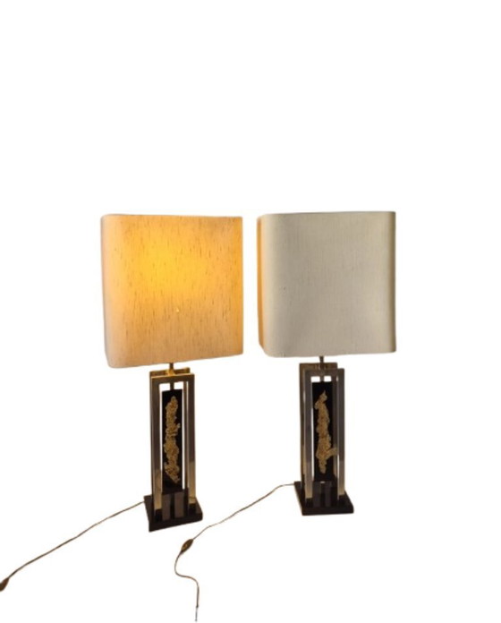 Image 1 of Importante paire de lampes 1970, Philippe Cheverny