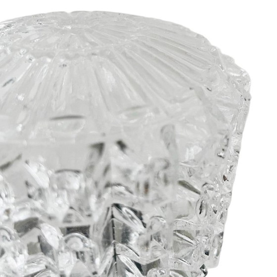 Image 1 of Lampada da soffitto vintage di metà secolo, lampada da soffitto in vetro trasparente, anni '50