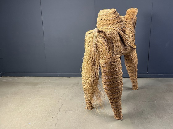 Image 1 of Poney/cheval espagnol vintage en paille, grandeur nature, années 1960