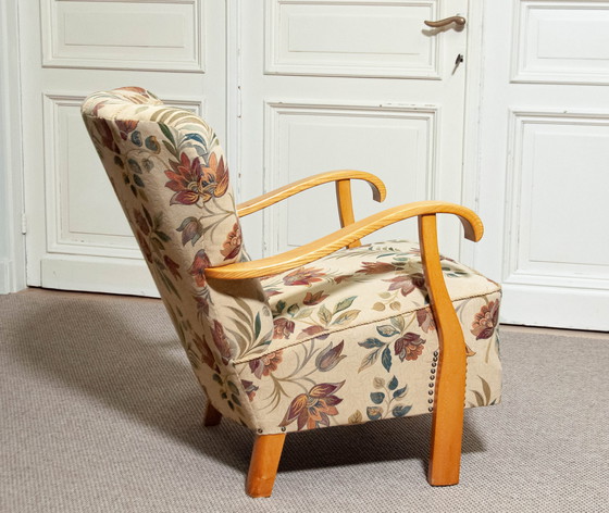 Image 1 of 1940s Jacquard Armchair, Sweden