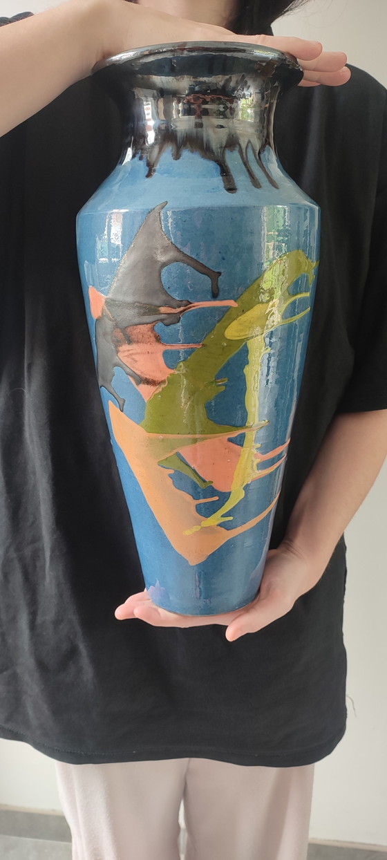 Image 1 of Large ceramic vase of 39 cm Atelier Thomas BUXÓ (1970)