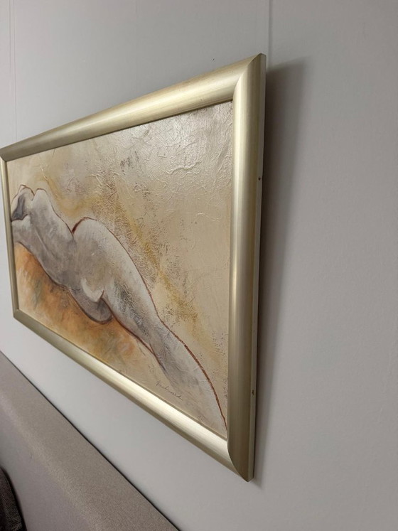Image 1 of Peinture de Carla Raadsveld, 120 x 60 cm, nu allongé