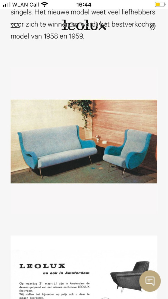 Image 1 of Canapé trois places Skai Mid Century