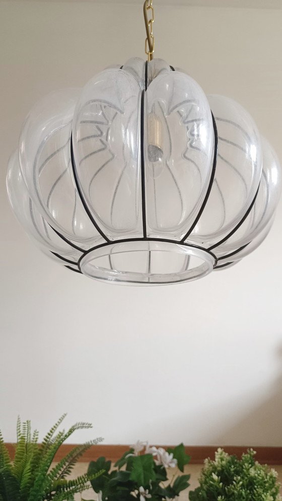 Image 1 of MURANO  Lampada a sospensione Zucca - Soffiato in gabbia -New