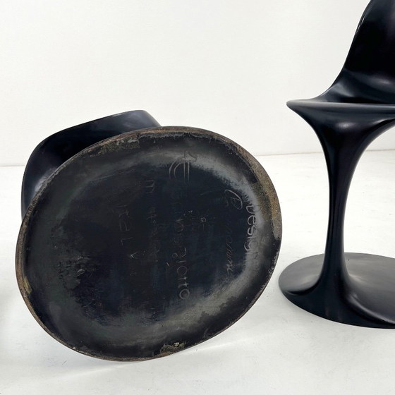 Set di 6 sedie da pranzo nere disegnate da Rudi Bonzanini per Tecnosalotto, anni '60. – Fiberglass (photo 15 of 16)