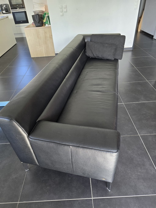 Rolf Benz 3-Seater Black Leather