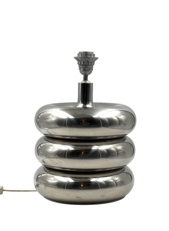 Image 1 of Verchromter Hollywood-Regency-Tischlampenfuß, Luci Milano Italien, 1970er Jahre