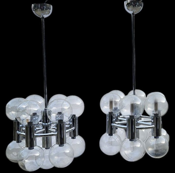 Coppia di Lampadari Moto ishii – Staff Leuchten, Vetro, Metallo (photo 2 of 5)