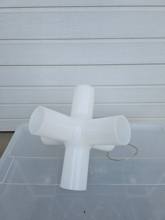 Image 1 of Lámpara colgante Crosslight de Melis & Ben Oostrum - década de 1990. Plástico blanco.