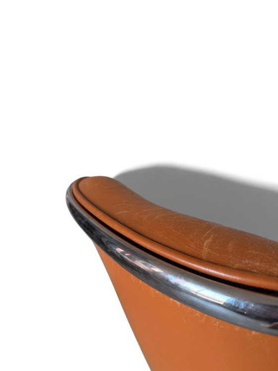 Fauteuil Charles Pollock Executive Knoll - Cuir Camel Patiné – Leather (photo 7 of 11)