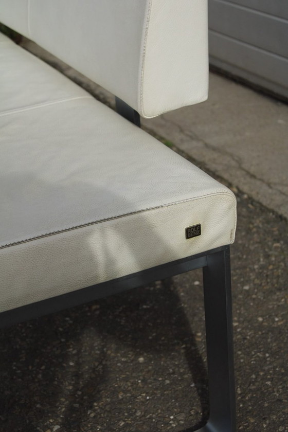 Rolf Benz 620 Dining Bench White Leather - 200cm – 3-5 seaters (photo 4 of 6)