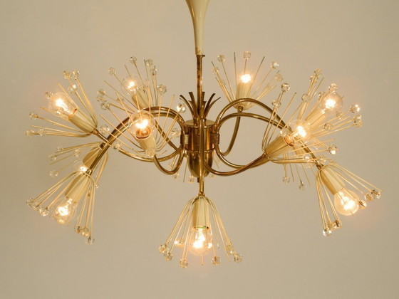 Image 1 of Rare, beautiful brass chandelier by Emil Stejnar for Rupert Nikoll | Mid Century Modern