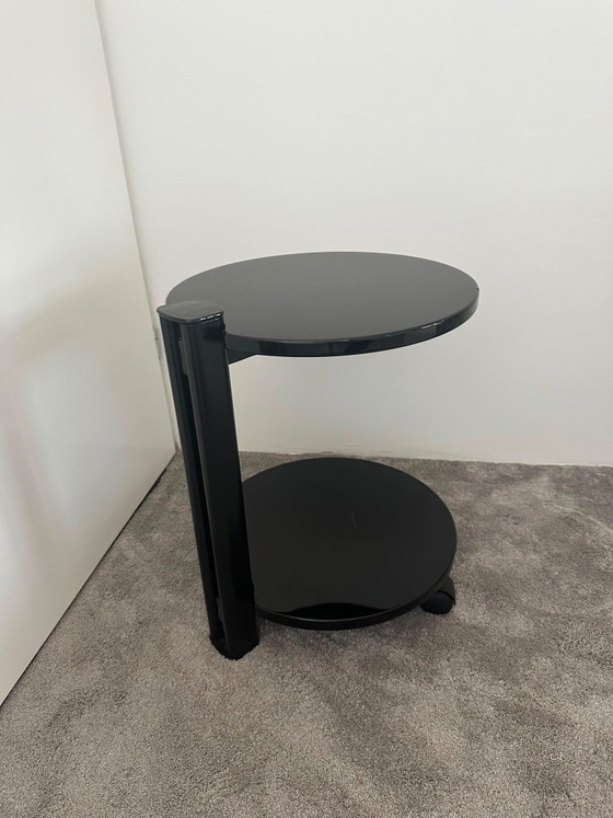 Image 1 of Vintage design side table on wheels | 1980s | Attributed to Pace Collection