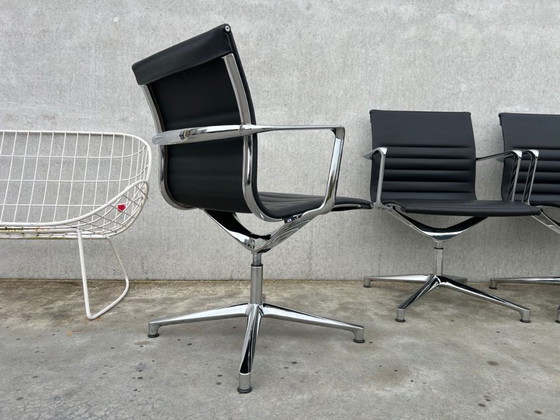 Image 1 of 4 sedie da conferenza in pelle ICF Una