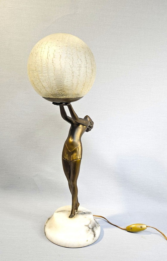 Image 1 of Table lamp - Patinated bronze-colored metal - Table lamp 'Dancer'