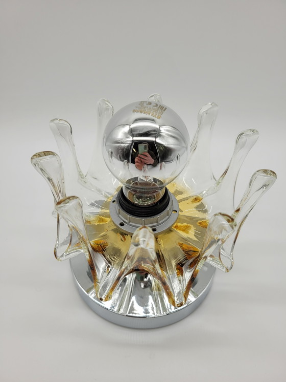 Image 1 of Handgefertigte Wand- oder Deckenleuchte aus Muranoglas von Effetre Murano, Italien, 1960er