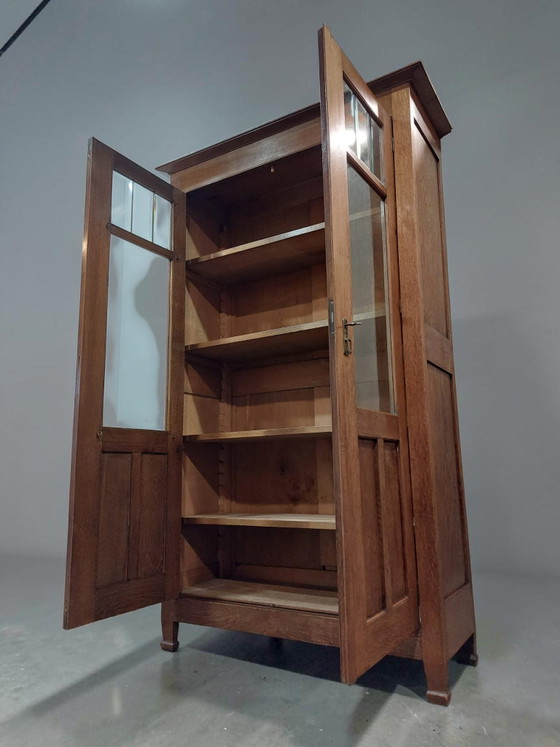 Armario antiguo, librería escolar de Ámsterdam, estilo Art Déco. – Wood, Glass (photo 10 of 11)