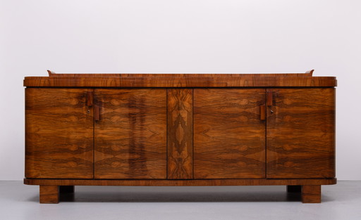 Prachtig Art Deco Wortelnoten Dressoir Frankrijk