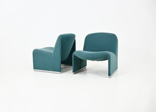 Chaises Alky par Giancarlo Piretti pour Anonima Castelli, 1970s, Set de 2 – fauteuils, Textile, Aluminium