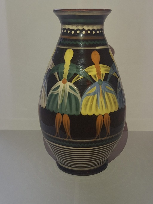 Vase Art-Deco, Slovak Folk Art, No Damages