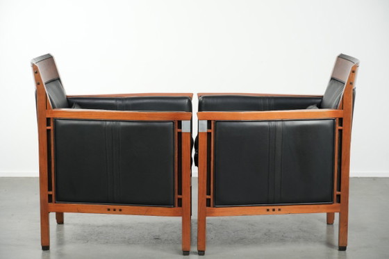 Set di 2 poltrone in pelle nera, modello Art Deco di Schuitema, serie Decoforma, in buone condizioni. (photo 2 of 14)