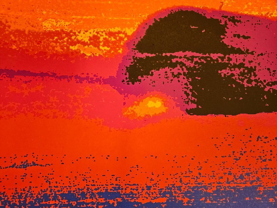 Image 1 of Screen printing on heavy paper Henk van der Vet airplane