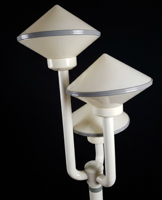 Image 1 of Lampada da terra vintage in stile Space Age – Design a triplo UFO – 155 cm

