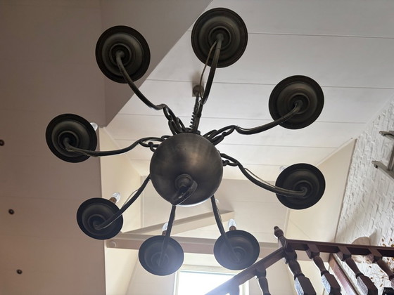 Image 1 of Grote kroonluchter, vertint brons