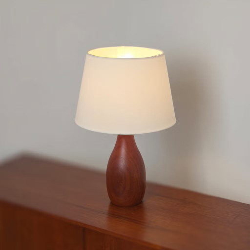 Vintage Skandinavische Teak Tischlampe - 60er/70er Jahre